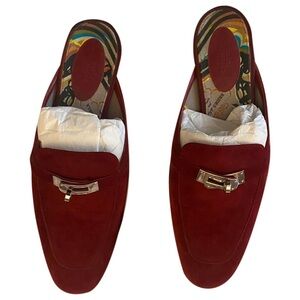 Hermès dark red ( burgundy) Suede Shoes